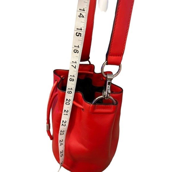 Alexander Wang Alpha Red Leather Bucket Bag Silver stud Designer Purse One Size - Picture 14 of 16